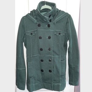 Hurley Women's Green and Black Striped Jacket